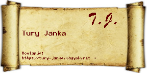Tury Janka névjegykártya